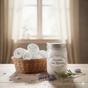 Hand Crafted Lavender Sink Refresher - White, Brown, Purple